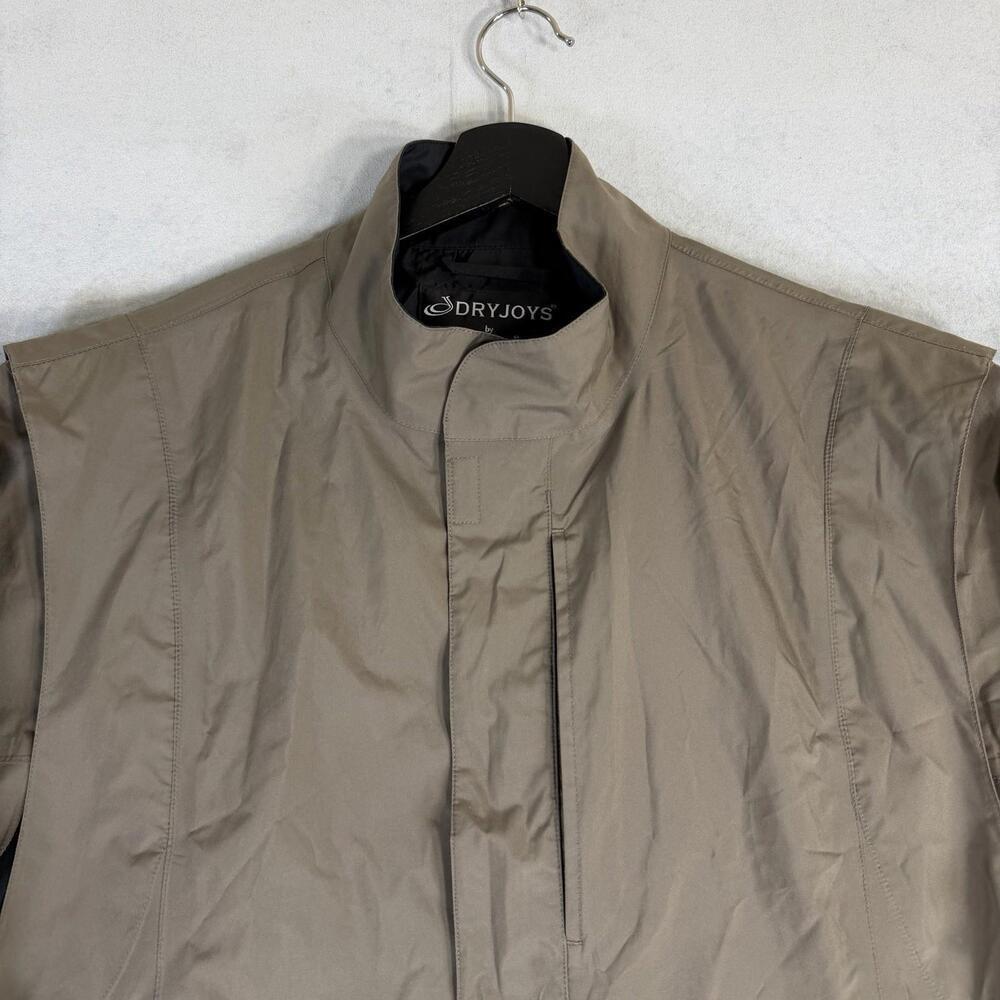 FootJoy DryJoys Golf Jacket Mens Large Khaki Full Zip Waterproof Windproof FJ - Picture 2 of 10
